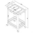 Pemberly Row 2-Tier Glass Shelf Acrylic Bar Serving Cart in Chrome