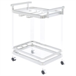 Pemberly Row 2-Tier Glass Shelf Acrylic Bar Serving Cart in Chrome
