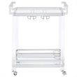 Pemberly Row 2-Tier Glass Shelf Acrylic Bar Serving Cart in Chrome