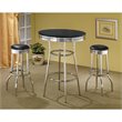 Pemberly Row Round 30-Inch 1950's Bistro Pub Height Bar Table in Black