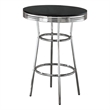 Pemberly Row Round 30-Inch 1950's Bistro Pub Height Bar Table in Black