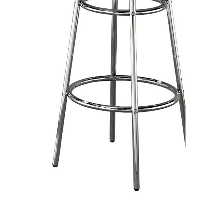 Pemberly Row Round 30-Inch 1950's Bistro Pub Height Bar Table in Black
