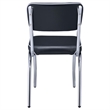 Pemberly Row Set of 2 Upholstered Chrome Frame Dining Side Chairs in Black