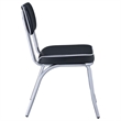 Pemberly Row Set of 2 Upholstered Chrome Frame Dining Side Chairs in Black