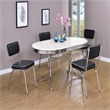 Pemberly Row Set of 2 Upholstered Chrome Frame Dining Side Chairs in Black