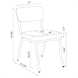 Pemberly Row Set of 2 Upholstered Chrome Frame Dining Side Chairs in Black