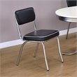 Pemberly Row Set of 2 Upholstered Chrome Frame Dining Side Chairs in Black