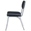 Pemberly Row Set of 2 Upholstered Chrome Frame Dining Side Chairs in Black