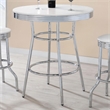 Pemberly Row Round 30-Inch 1950's Bistro Pub Height Bar Table in White