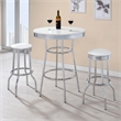 Pemberly Row Round 30-Inch 1950's Bistro Pub Height Bar Table in White