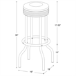 Pemberly Row Upholstered Metal 360-Degree Swivel Bar Stool in Black