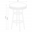 Pemberly Row 3-Piece Round 1950s Bistro Pub Bar Table Set in White