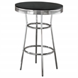 Pemberly Row 3-Piece Round 1950s Bistro Pub Bar Table Set in Black