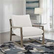 Pemberly Row Boucle Upholstered Wood Arm Accent Chair in Sand