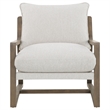 Pemberly Row Boucle Upholstered Wood Arm Accent Chair in Sand