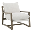 Pemberly Row Boucle Upholstered Wood Arm Accent Chair in Sand