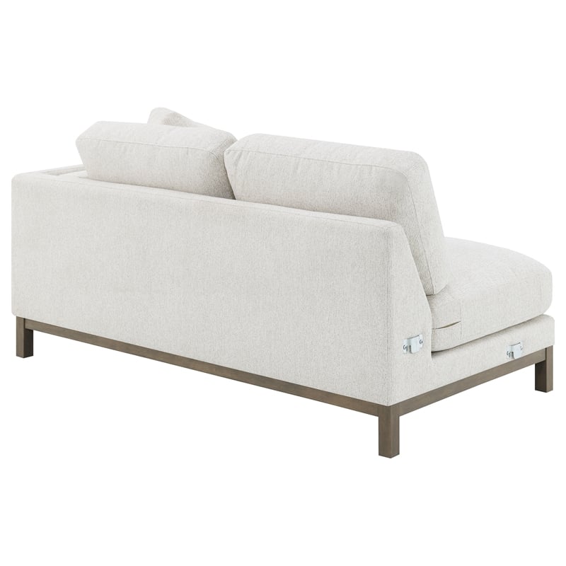 Pemberly Row Boucle Upholstered Left Side Chaise Sectional Sofa in Sand