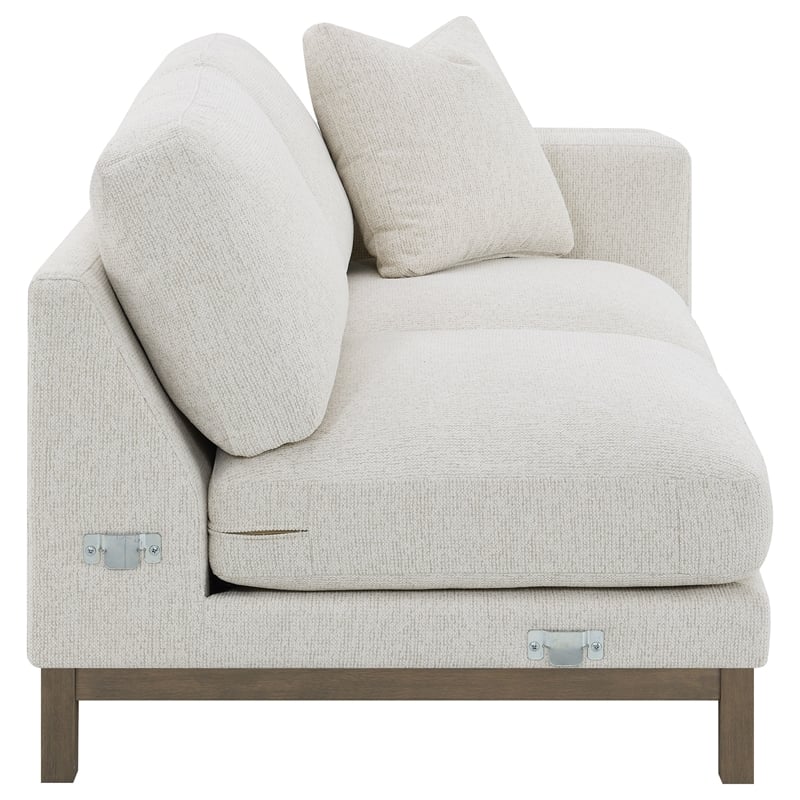 Pemberly Row Boucle Upholstered Left Side Chaise Sectional Sofa in Sand