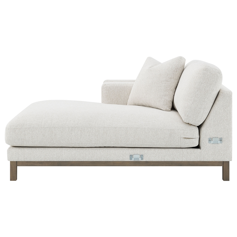 Pemberly Row Boucle Upholstered Left Side Chaise Sectional Sofa in Sand