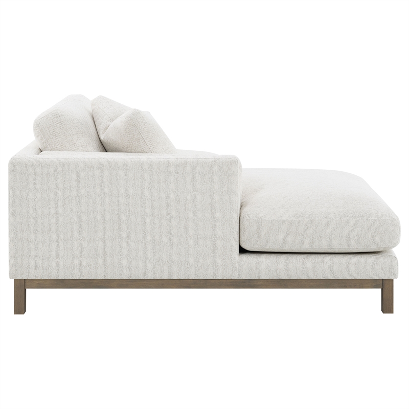 Pemberly Row Boucle Upholstered Left Side Chaise Sectional Sofa in Sand