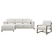 Pemberly Row Boucle Upholstered Left Side Chaise Sectional Sofa in Sand