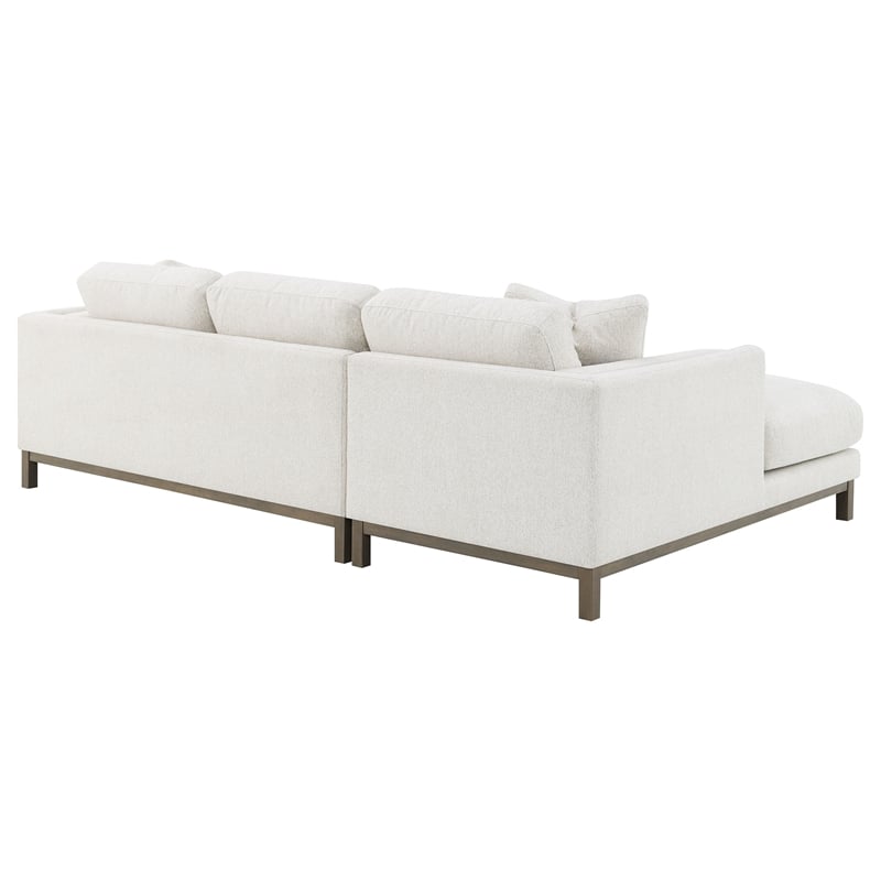 Pemberly Row Boucle Upholstered Left Side Chaise Sectional Sofa in Sand