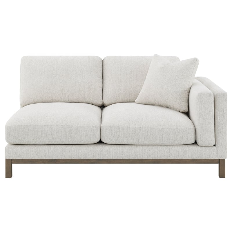 Pemberly Row Boucle Upholstered Left Side Chaise Sectional Sofa in Sand