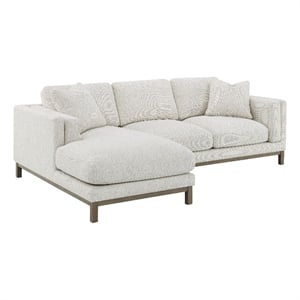Pemberly Row Boucle Upholstered Left Side Chaise Sectional Sofa in Sand