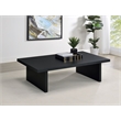 Pemberly Row Rectangular Engineered Laminate Coffee Table in Black