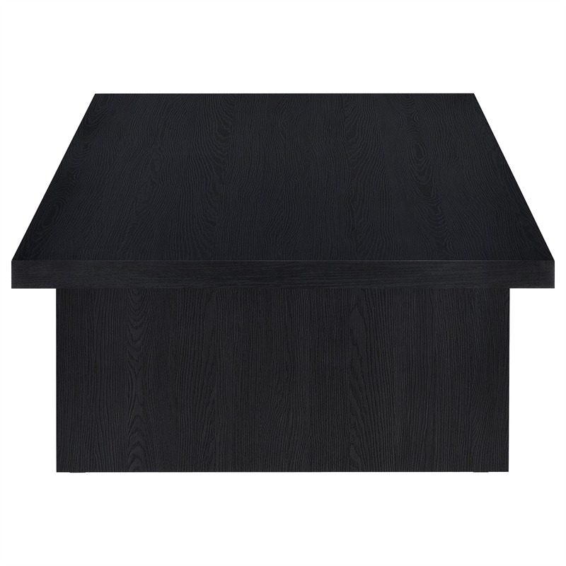 Pemberly Row Rectangular Engineered Laminate Coffee Table in Black