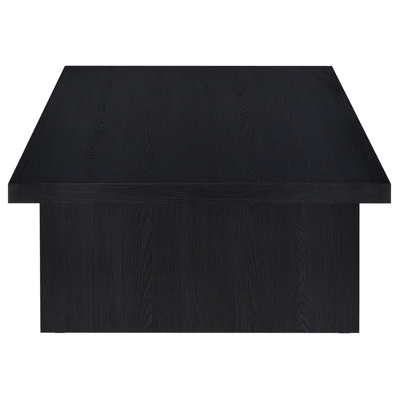 Pemberly Row Rectangular Engineered Laminate Coffee Table in Black