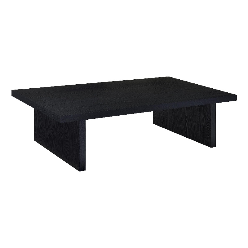 Pemberly Row Rectangular Engineered Laminate Coffee Table in Black
