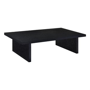 Pemberly Row Rectangular Engineered Laminate Coffee Table in Black