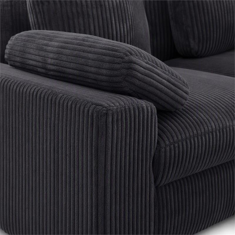 Pemberly Row 2-Piece Set of L-Shape Sectional Sofa & TV Stand with Fireplace
