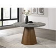 Pemberly Row 50-Inch Round Mid-Century Wood Dining Table in Dark Oak/Gray