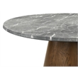 Pemberly Row 50-Inch Round Mid-Century Wood Dining Table in Dark Oak/Gray