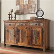 Pemberly Row 3-door Solid Reclaimed Wood Accent Cabinet in Brown