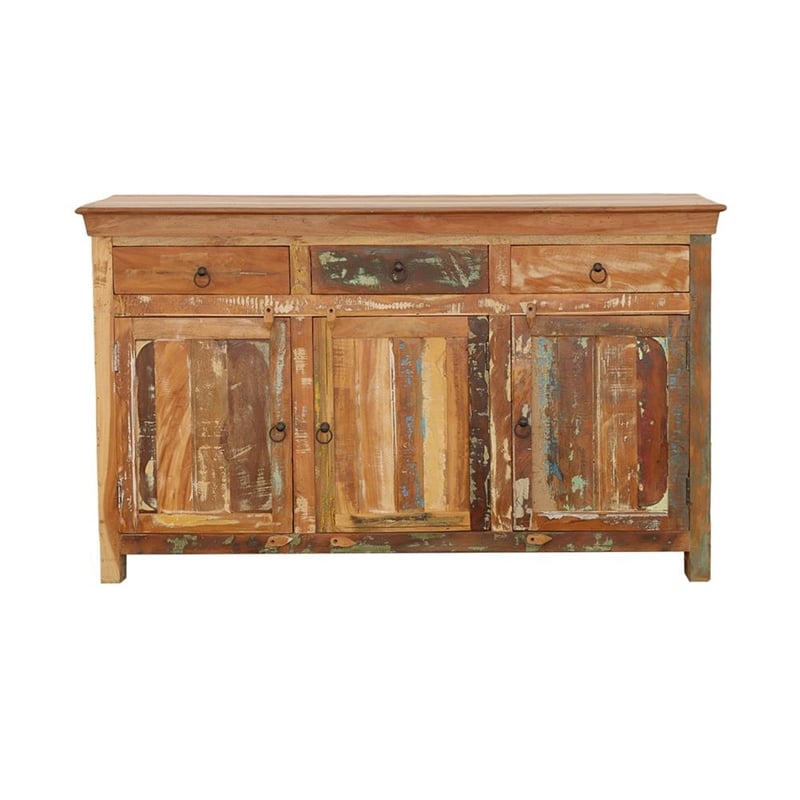 Pemberly Row 3-door Solid Reclaimed Wood Accent Cabinet in Brown