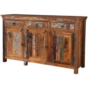 Pemberly Row 3-door Solid Reclaimed Wood Accent Cabinet in Brown
