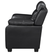 Pemberly Row Upholstered Padded Arm Tufted Accent Chair in Black