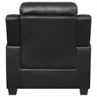 Pemberly Row Upholstered Padded Arm Tufted Accent Chair in Black