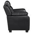 Pemberly Row Upholstered Padded Arm Tufted Accent Chair in Black
