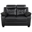Pemberly Row 2-piece Upholstered Padded Arm Tufted Sofa Set in Black