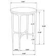Pemberly Row Round Genuine Marble Top Side Table in White and Gold