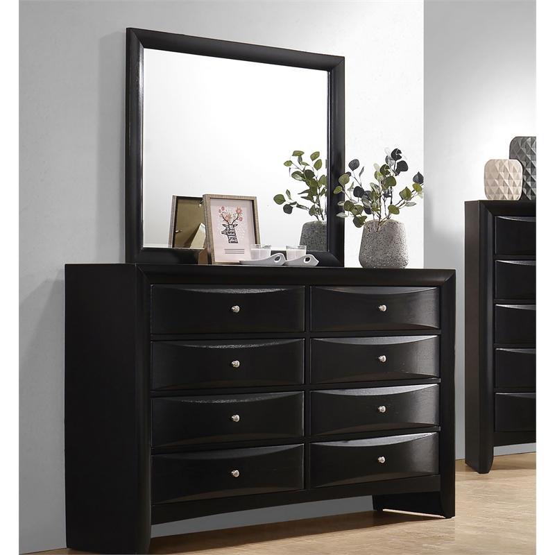 Pemberly Row 8-drawer Dresser with Framed Mirror Set in Black