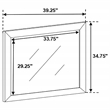 Pemberly Row Contemporary Rectangular Asian Hardwood Mirror in Black