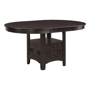 Pemberly Row Oval 60-inch Extension Leaf Dining Table in Espresso
