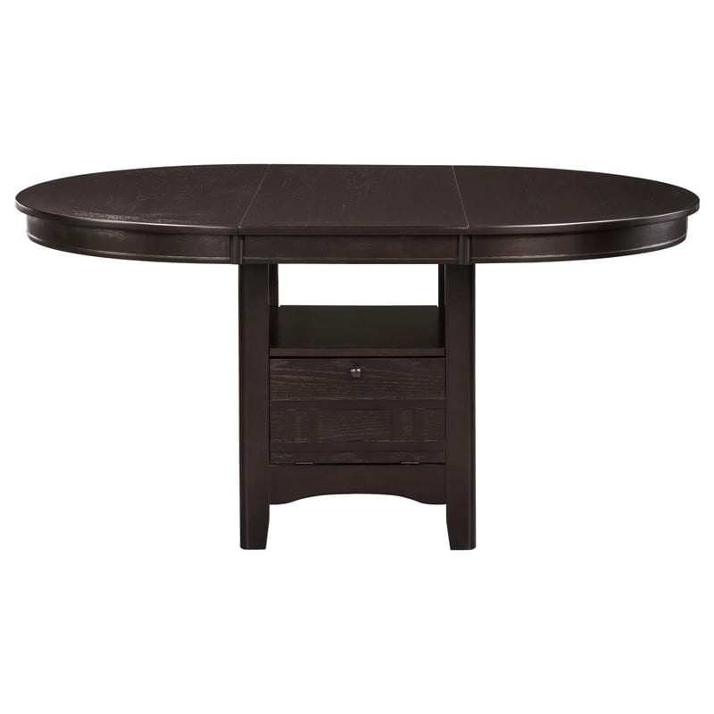 Pemberly Row Oval 60-inch Extension Leaf Dining Table in Espresso