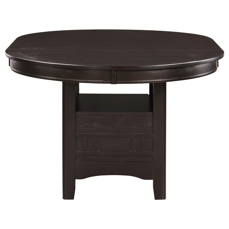 Pemberly Row Oval 60-inch Extension Leaf Dining Table in Espresso