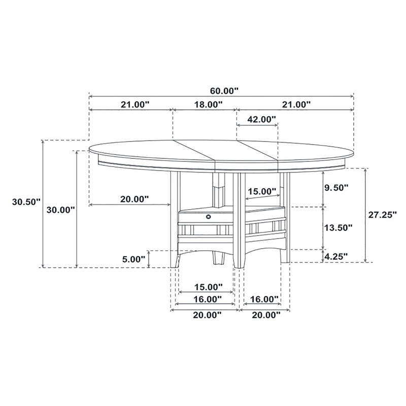 Pemberly Row Oval 60-inch Extension Leaf Dining Table in Espresso